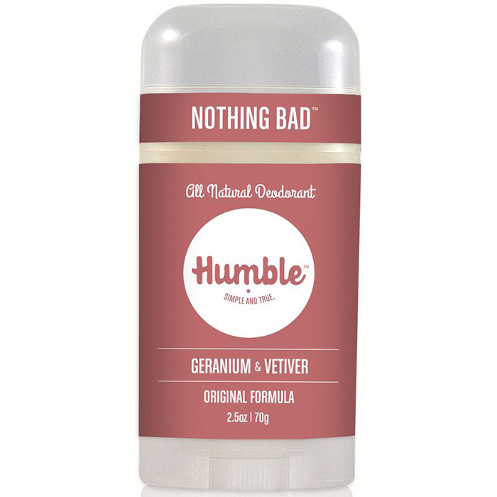 Original Formula Natural Deodorant, Geranium & Vetiver, 2.5 oz, Humble Brands