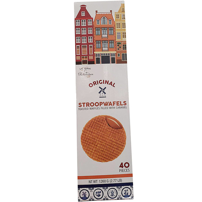 Original Stroopwafels Caramel Waffles, Perfect Holiday Gift, 40 Pieces (1260 g), Le Chef Patissier