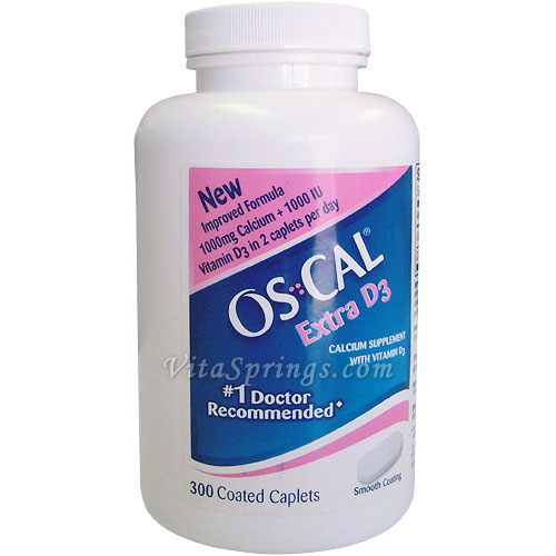 OsCal 500 + D, Extra D3, Calcium with Vitamin D, 300 Coated Caplets