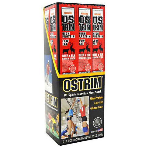 Ostrim Beef/Elk Stick, Sports Nutrition Meat Snack, 1.5 oz x 10 Packages