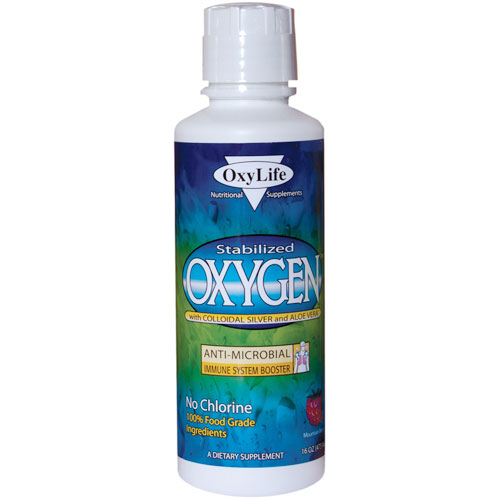 Stabilized Oxygen with Colloidal Silver and Aloe Vera, Mountain Berry, 16 oz, Oxylife Products