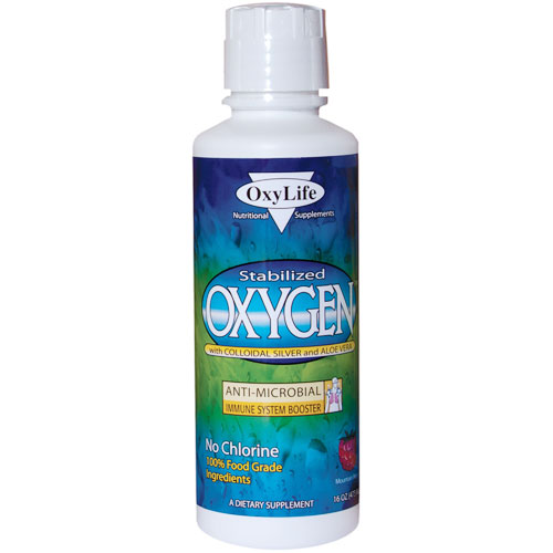 Stabilized Oxygen with Colloidal Silver and Aloe Vera, Plain Flavor, 16 oz, Oxylife Products