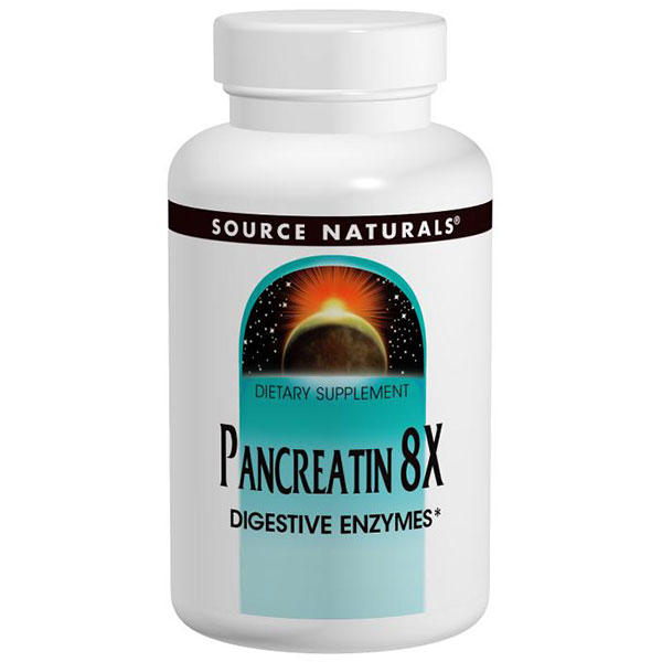 Source Naturals Pancreatin 8X, 50 caps, from Source Naturals