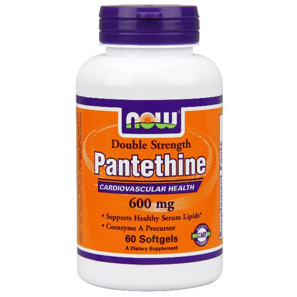 Pantethine 600 mg Double Strength, 60 Softgels, NOW Foods