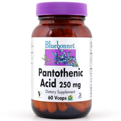 Pantothenic Acid 250 mg, 60 Vcaps, Bluebonnet Nutrition