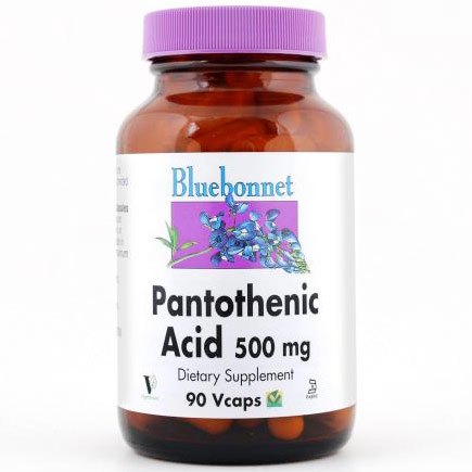 Pantothenic Acid 500 mg, 180 Vcaps, Bluebonnet Nutrition
