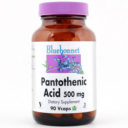 Pantothenic Acid 500 mg, 90 Vcaps, Bluebonnet Nutrition