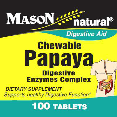 Chewable Papaya Enzyme, 100 Tablets, Mason Natural