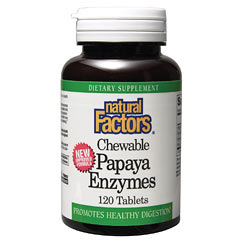 Papaya Enzyme Chewable 60 Tablets, Natural Factors
