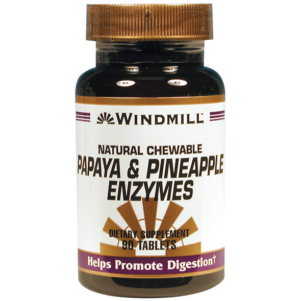 Papaya & Pinneapple Enzymes, 90 Tablets, Windmill Health Products