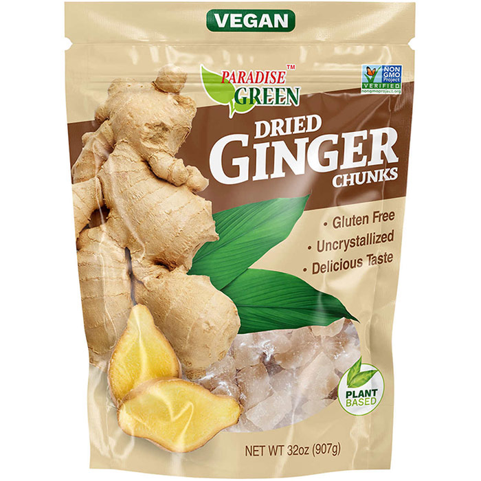 Paradise Green Dried Ginger Chunks, 32 oz (907 g)