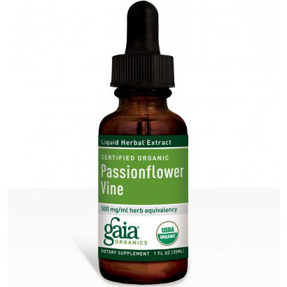 Passionflower Vine Liquid, Certified Organic, 1 oz, Gaia Herbs