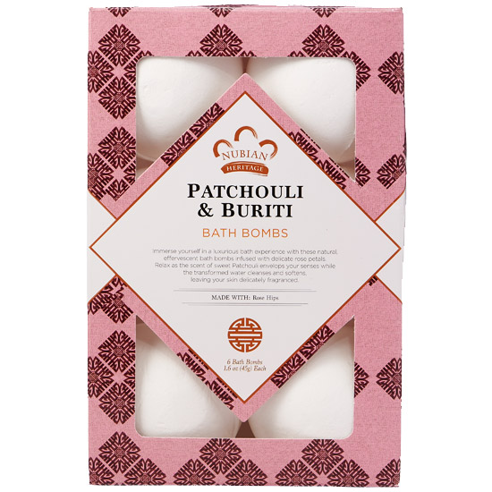 Patchouli & Buriti Bath Bomb, 6 Count, Nubian Heritage