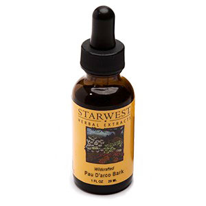 Pau DArco Bark Extract Liquid 1 oz Wild Crafted, StarWest Botanicals