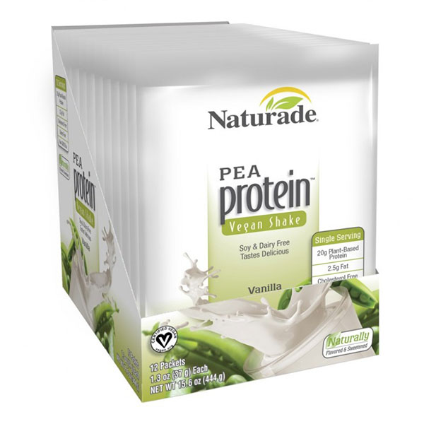 Naturade All Natural Pea Protein Powder, Vanilla, 1.3 oz/packet, Naturade