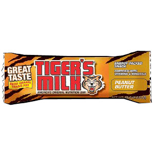 Nutrition Bar, Peanut Butter, 1.25 oz x 24 Bars, Tigers Milk