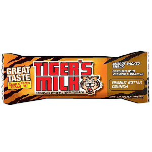 Tiger's Milk Nutrition Bar, Peanut Butter Crunch, 1.23 oz x 24 Bars, Tiger's Milk