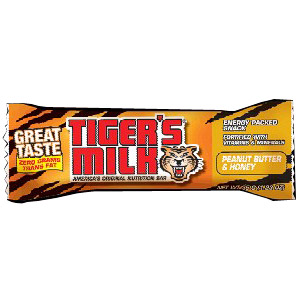Nutrition Bar, Peanut Butter & Honey, 1.23 oz x 24 Bars, Tigers Milk