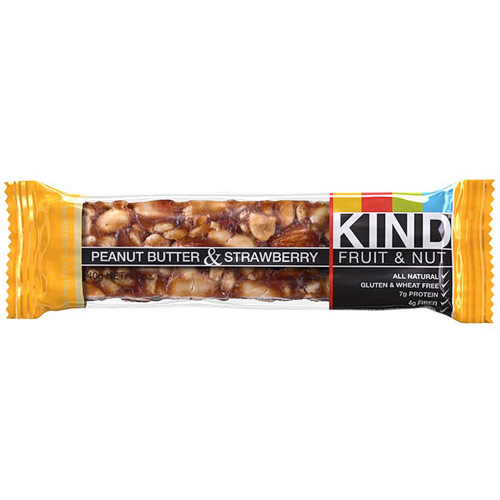 KIND Fruit & Nut Bars Peanut Butter & Strawberry Bar, 1.4 oz x 12 Bars, KIND Fruit & Nut Bars