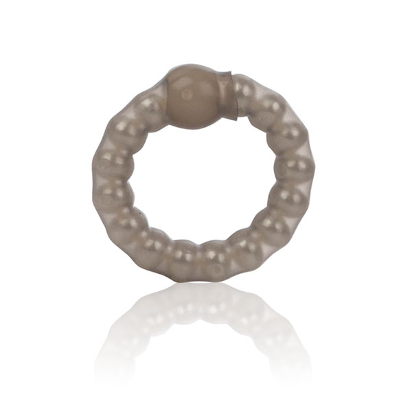 Pearl Beaded Prolong Ring - Smoke, Erection Enhancer Ring, California Exotic Novelties