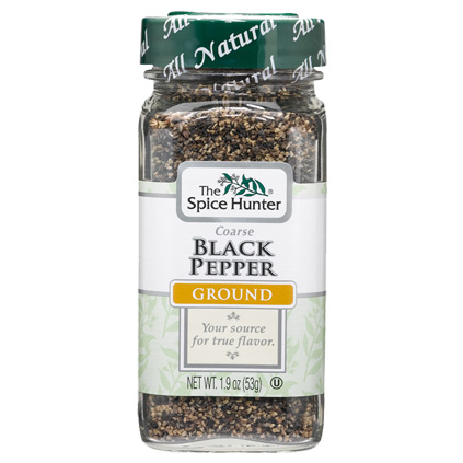 Pepper, Black, Coarse, Ground, 1.9 oz x 6 Bottles, Spice Hunter