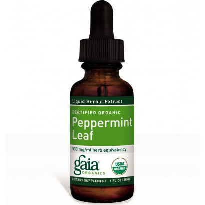 Peppermint Leaf Liquid, Certified Organic, 4 oz, Gaia Herbs