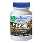 Nutrition Now Peppermint Melatonin 500 mcg Chewable, 100 Tablets, Nutrition Now