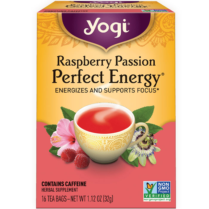 Perfect Energy Tea, Raspberry Passion, 16 Tea Bags, Yogi Tea