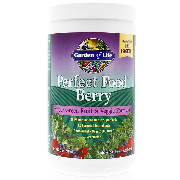 Perfect Food Berry, Super Green Fruit & Veggie Formula, 240 g, Garden of Life
