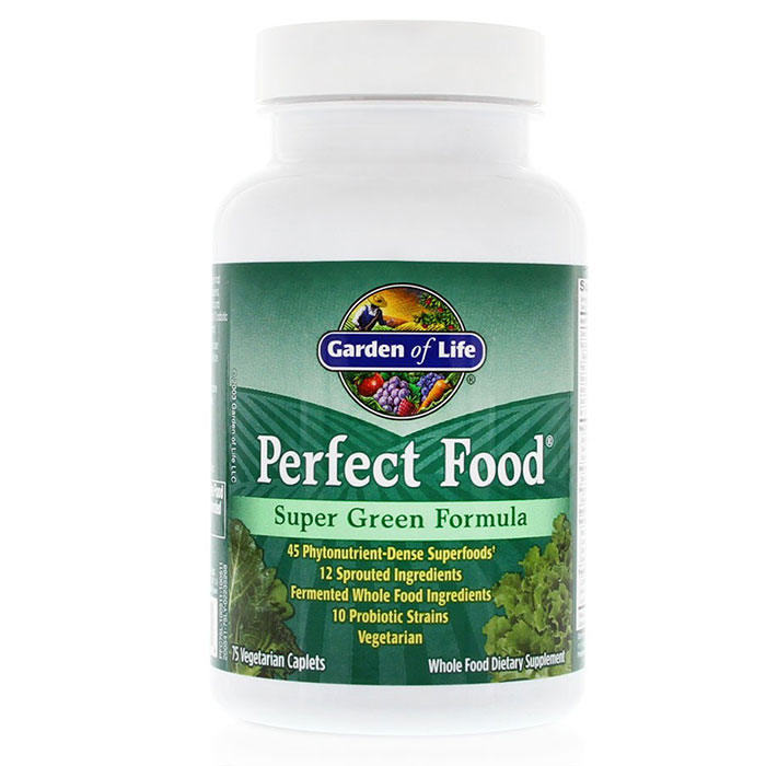 Garden of Life Perfect Food, Super Green Formula, 75 Caplets, Garden of Life
