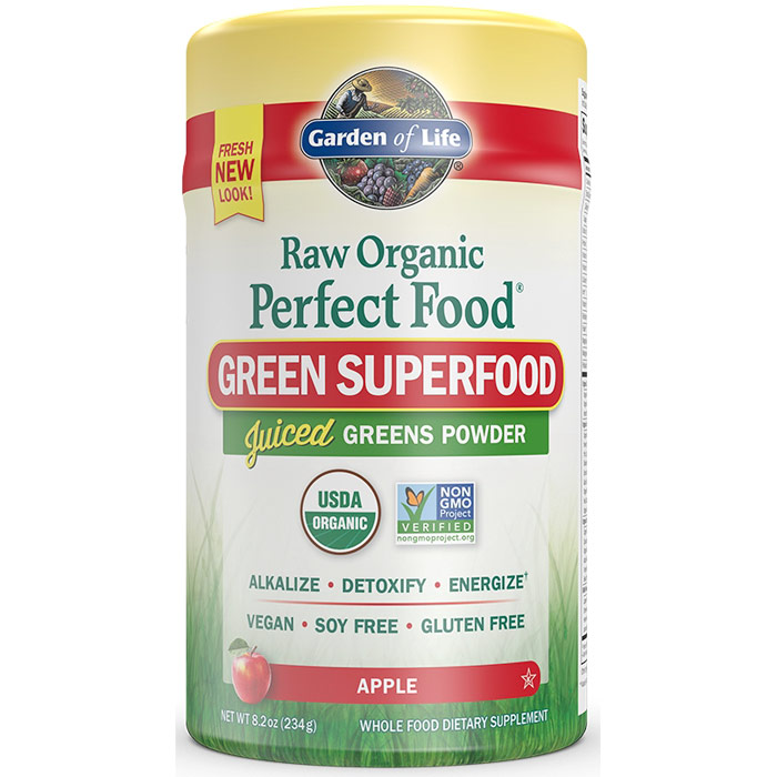 Perfect Food Raw Organic Green Superfood Powder - Apple, 8.2 oz (234 g), Garden of Life