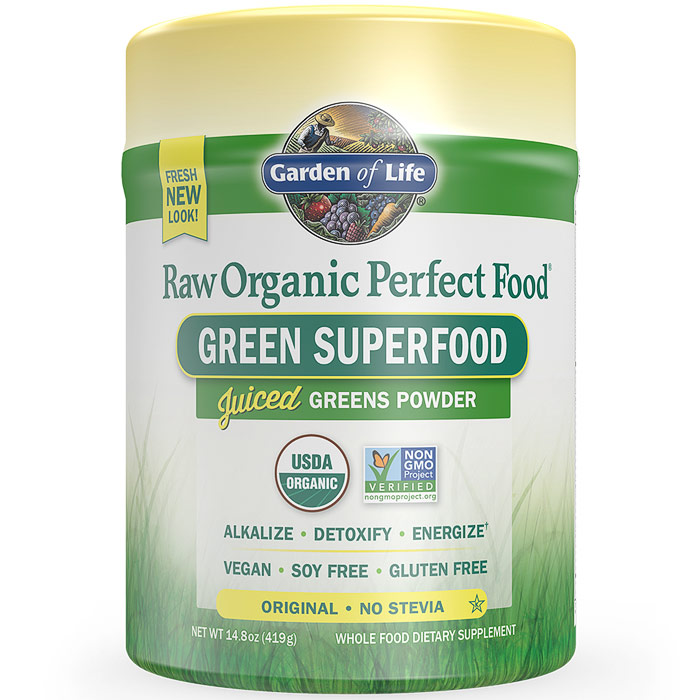 Perfect Food Raw Organic Green Superfood Powder - Original, 14.8 oz (419 g), Garden of Life