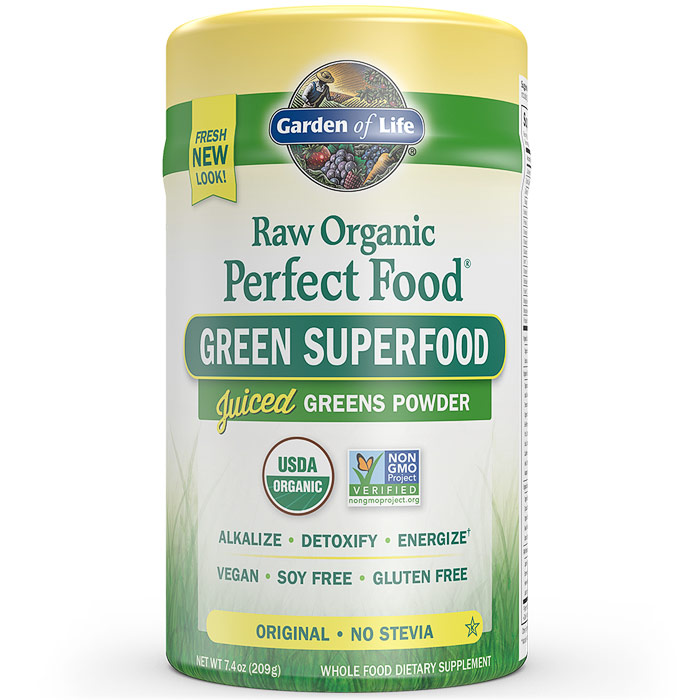 Perfect Food Raw Organic Green Superfood Powder - Original, 7.4 oz (209 g), Garden of Life