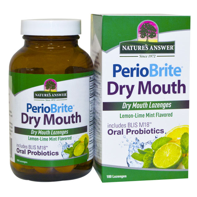 PerioBrite Dry Mouth Lozenge - Lemon Lime Mint, 100 Lozenges, Natures Answer