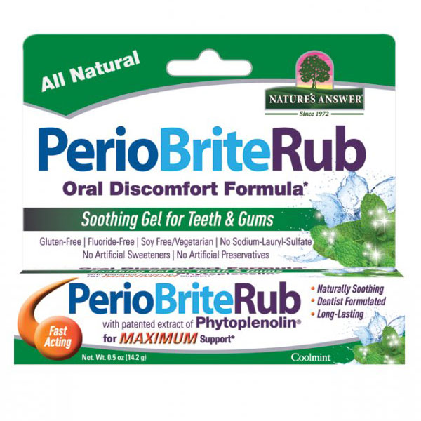 PerioBriteRub Topical Rub, Soothing Gel for Teeth & Gums, 0.5 oz, Natures Answer