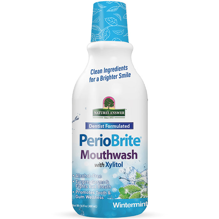 Nature's Answer PerioWash Alcohol-Free Mouthwash, Winter Mint, 16 oz, Nature's Answer