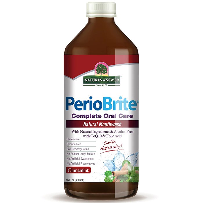 PerioBrite Natural Mouthwash - Cinnamint, 16 oz, Natures Answer
