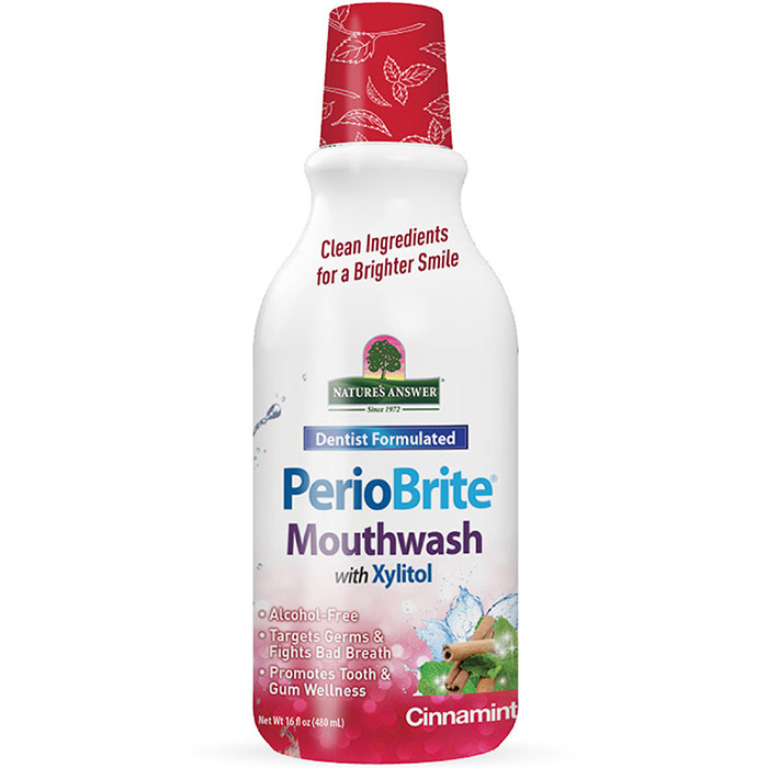 PerioBrite Natural Mouthwash - Cinnamint, 16 oz, Natures Answer