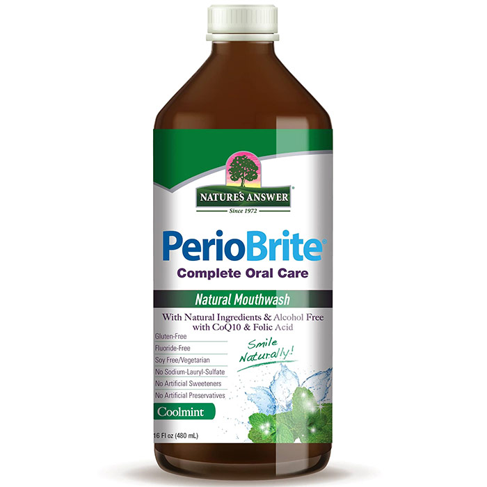 PerioBrite Natural Mouthwash - Coolmint, 16 oz, Natures Answer