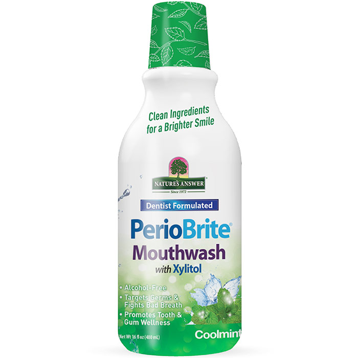 PerioBrite Natural Mouthwash - Coolmint, 16 oz, Natures Answer