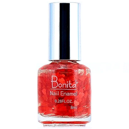 Bonita Petite Nail Enamel - Red Heart, Mini Nail Polish, 0.28 oz (8 ml), Bonita Cosmetics