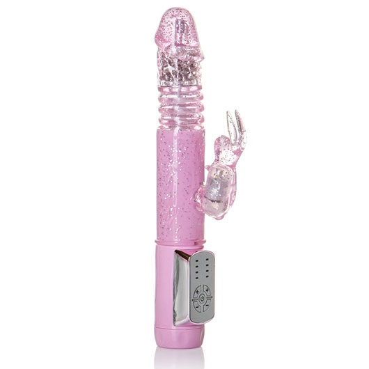 Petite Thrusting Jack Rabbit Vibrator - Pink, Waterproof Vibe, California Exotic Novelties