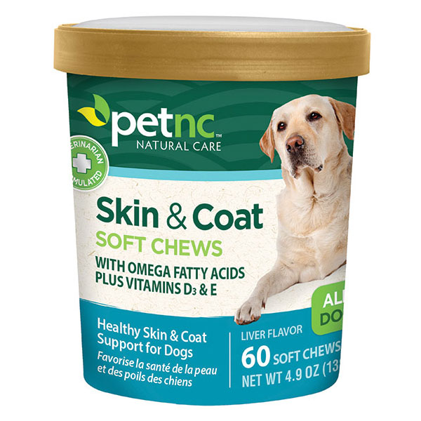PetNC Dog Skin & Coat Soft Chews, Liver Flavor, 60 ct, 21st Century Animal HealthCare