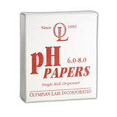 pH Papers 6.0 8.0, 15 ft roll, Olympian Labs