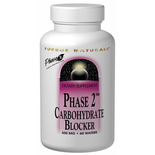 Phase 2 Carbohydrate Blocker (Carb Blocker) Chewable 500mg 60 wafers from Source Naturals