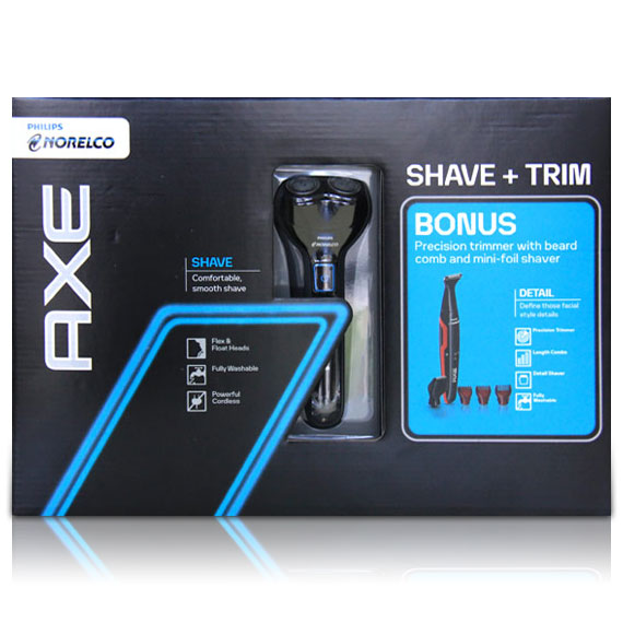 Philips Norelco Axe 2 Head Razor with Bonus Hair Detailer