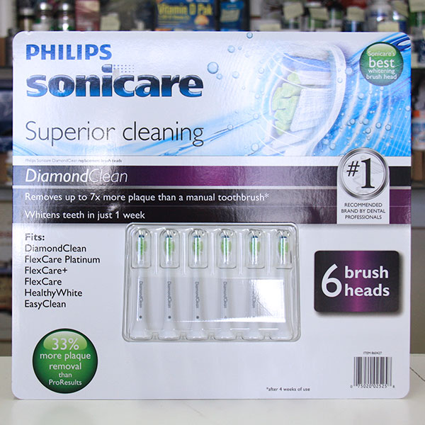 Philips Sonicare DiamondClean Replacement Brush Heads, 6 Brush Heads