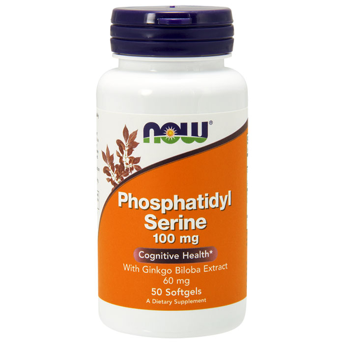 NOW Foods Phosphatidyl Serine 100mg / Ginkgo Biloba 60mg 50 Gels, NOW Foods