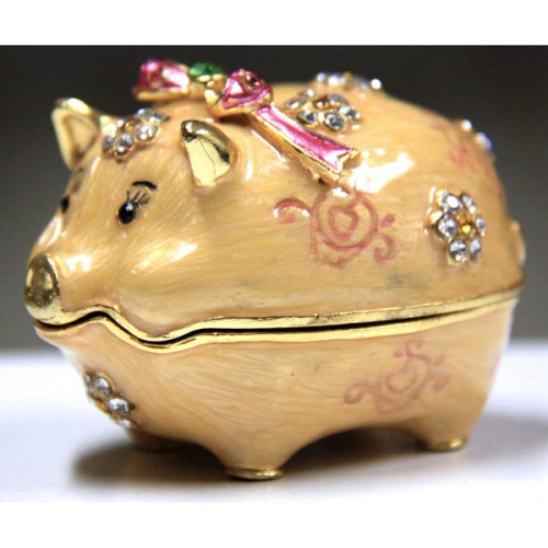 Pig Gilt Jewelry Gift Box with Fine Crystals