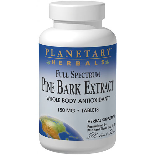 Pine Bark Extract Full Spectrum 150mg, 30 Tablets, Planetary Herbals